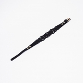 Черный ажурный чокер с золотистой фурнитурой - Crazy Handmade - купить с доставкой в Обнинске