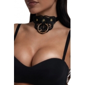 Черный чокер с клепками и золотистой фурнитурой - Crazy Handmade - купить с доставкой в Обнинске Черный чокер с клепками и золотистой фурнитурой - Crazy Handmade - купить с доставкой в Обнинске