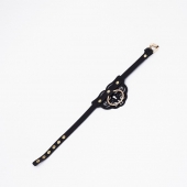 Черный чокер с клепками и золотистой фурнитурой - Crazy Handmade - купить с доставкой в Обнинске Черный чокер с клепками и золотистой фурнитурой - Crazy Handmade - купить с доставкой в Обнинске