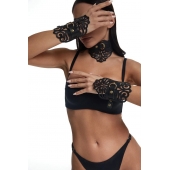 Фигурный набор для БДСМ-игр с узорами и золотистой фурнитурой - Crazy Handmade - купить с доставкой в Обнинске