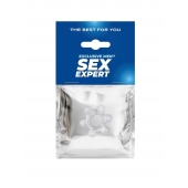 Прозрачное эластичное эрекционное кольцо с 6 шариками - Sex Expert - в Обнинске купить с доставкой