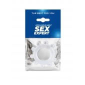 Прозрачное эрекционное кольцо со стимулирующими шариками - Sex Expert - в Обнинске купить с доставкой