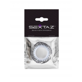 Эластичное эрекционное колечко с черными «ресничками» - Sextaz - в Обнинске купить с доставкой