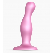 Розовая насадка Strap-On-Me Dildo Plug Curvy size M - Strap-on-me - купить с доставкой в Обнинске