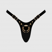 Черный пояс для фиксации насадок Strap-On-Me Leatherette Harness Fabulous - Strap-on-me - купить с доставкой в Обнинске