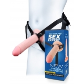 Мужской полый страпон на регулируемых ремешках - 22 см. - Sex Expert - купить с доставкой в Обнинске