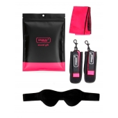 Черно-розовый эротический набор: маска, наручники и повязка - Erokay - купить с доставкой в Обнинске