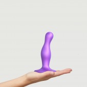 Фиолетовая насадка Strap-On-Me Dildo Plug Curvy size S - Strap-on-me - купить с доставкой в Обнинске