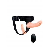 Женский страпон с 2 насадками, вибрацией и пультом ДУ - Erowoman-Eroman - купить с доставкой в Обнинске