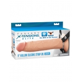 Телесный пустотелый фаллопротез 9’’ Hollow Silicone Strap-On - 24,1 см. - Pipedream - купить с доставкой в Обнинске