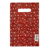 Красный подарочный новогодний пакет с вырубной ручкой (20х30 см) - Сима-Ленд - купить с доставкой в Обнинске