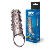 Дымчатая насадка на пенис с шипами и выпуклостями - 12 см. - Sex Expert - в Обнинске купить с доставкой