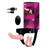 Женский страпон с 3 насадками и вибрацией - Erowoman-Eroman - купить с доставкой в Обнинске