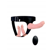 Женский страпон с 3 насадками и вибрацией - Erowoman-Eroman - купить с доставкой в Обнинске