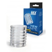 Прозрачная сквозная насадка на пенис с ребрышками - Sex Expert - в Обнинске купить с доставкой