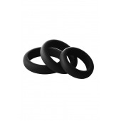 Набор из 3 черных эрекционных колец Smooth Silicone Cockring Pack - Dream Toys - в Обнинске купить с доставкой