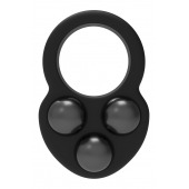 Черное эрекционное кольцо с утяжелителями - Dream Toys - в Обнинске купить с доставкой