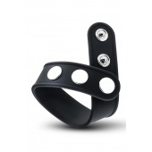 Черное эрекционное кольцо на кнопках - Blush Novelties - в Обнинске купить с доставкой