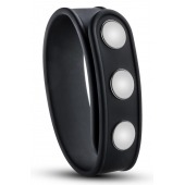 Черное эрекционное кольцо на кнопках - Blush Novelties - в Обнинске купить с доставкой