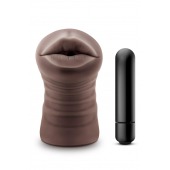 Коричневый мастурбатор-ротик Krystal Vibrating Masturbator - Blush Novelties - в Обнинске купить с доставкой
