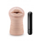 Телесный мастурбатор-ротик Nicole Vibrating Masturbator - Blush Novelties - в Обнинске купить с доставкой