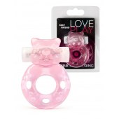 Розовое эрекционное виброкольцо в форме мишки - 1137 - в Обнинске купить с доставкой