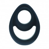 Черное эрекционное кольцо Double Ergo Silicone Cockring - Shots Media BV - в Обнинске купить с доставкой