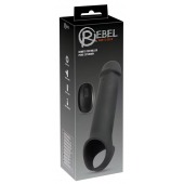 Черная вибронасадка для пениса с хомутом для мошонки и пультом ДУ Remote Controlled Penis Extension - Orion - в Обнинске купить с доставкой