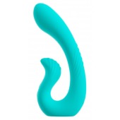 Бирюзовый вибратор NAIRA Dual Heads Vibrator - 17,5 см. - Orion