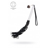 Плеть с белой рукоятью и чёрными хлыстами - 50 см. - Pecado - купить с доставкой в Обнинске