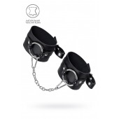 Черные оковы из толстой кожи с люверсами - Pecado - купить с доставкой в Обнинске