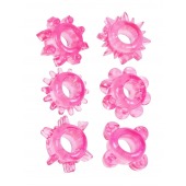 Набор из 6 розовых эрекционных колец с различным рельефом - Erowoman-Eroman - в Обнинске купить с доставкой