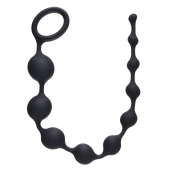 Чёрная анальная цепочка Long Pleasure Chain - 35 см.