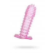 Гелевая розовая насадка с шипами - 12 см. - Toyfa Basic - в Обнинске купить с доставкой