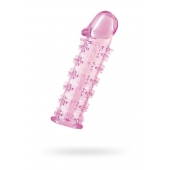 Гелевая розовая насадка на фаллос с шипами - 12 см. - Toyfa Basic - в Обнинске купить с доставкой