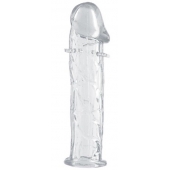 Гладкая прозрачная насадка с усиками под головкой - 12,5 см. - Toyfa Basic - в Обнинске купить с доставкой