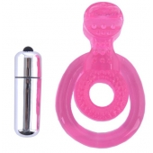 Розовая вибронасадка со стимулятор клитора   Язычок - Toyfa Basic - в Обнинске купить с доставкой