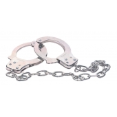 Наручники из металла с длинной цепочкой CHROME HANDCUFFS METAL HANDCUFFS W. KEY - NMC - купить с доставкой в Обнинске