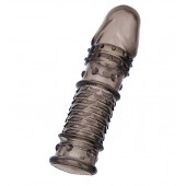 Дымчатая закрытая насадка ToyFa XLover с чешуйками и пупырышками - 13,5 см. - ToyFa - в Обнинске купить с доставкой