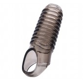 Дымчатая насадка с рёбрышками и подхватом мошонки ToyFa XLover - 12,5 см. - ToyFa - в Обнинске купить с доставкой