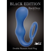 Синее эрекционное кольцо с анальной пробкой Double Pleasure Anal Plug - Lola Games - в Обнинске купить с доставкой