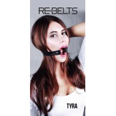 Чёрный кожаный чокер-кляп Tyra Black - Rebelts - купить с доставкой в Обнинске