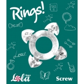 Прозрачное эрекционное кольцо Rings Screw - Lola Games - в Обнинске купить с доставкой