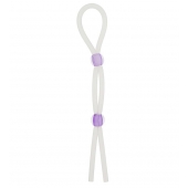 Прозрачное эрекционное кольцо-лассо SILICONE LASSO COCK RING DUAL BEADS - NMC - в Обнинске купить с доставкой