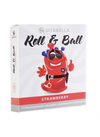 Стимулирующий презерватив-насадка Roll   Ball Strawberry - Sitabella - купить с доставкой в Обнинске