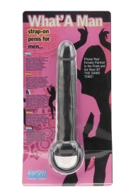 Чёрная насадка на пенис для анальной стимуляции WHATA MAN - 16 см. - Seven Creations - в Обнинске купить с доставкой