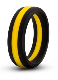 Черно-желтое силиконовое эрекционное кольцо Silicone Go Pro Cock Ring - Blush Novelties - в Обнинске купить с доставкой