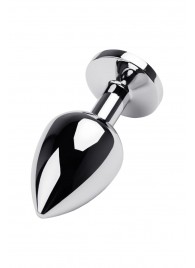 Серебристая коническая анальная пробка с красным кристаллом - 8 см. - ToyFa - купить с доставкой в Обнинске