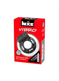 Чёрное эрекционное виброкольцо Luxe VIBRO  Африканский Эль Дьябло  + презерватив - Luxe - в Обнинске купить с доставкой