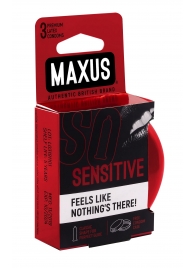 Ультратонкие презервативы в железном кейсе MAXUS Sensitive - 3 шт. - Maxus - купить с доставкой в Обнинске